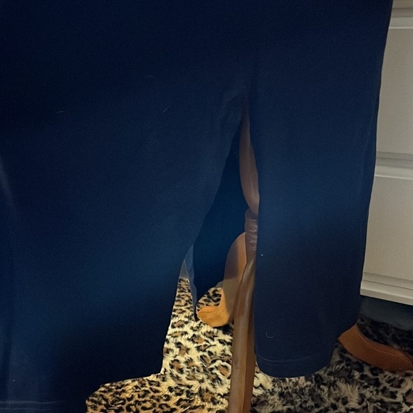 Ingear Resort Wear long blue short sleeve dress with pockets and side slits - Picture 6 of 12